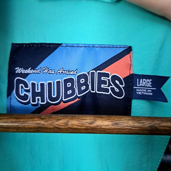 Chubbies Neon Lights Flamingo Palm Tree Full Zip Fleece Jacket Men's Large - Picture 4 of 5